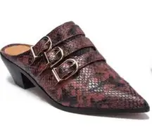 Joie Cabery Snake Embossed Leather Mule