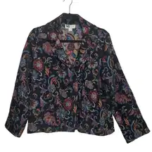 Habitat Bright Colorful Floral Buttoned Jacket Size Small Oversized