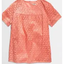 J.Crew orange eyelet cap sleeve top size 2
