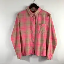 BP. Pink & Yellow Flannel Button Down Shirt