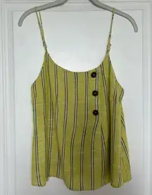 E&M Striped Button Front Tank Top