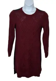 Tommy Hilfiger Sweater Dress Sidelong Two Tone Maroon & Blue Size Small