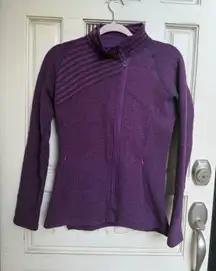 Title Nine Purple Wool Blend Zip Up Jacket Athletic Fleece Lined Size Small