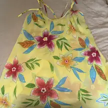 Vintage Sheer Dress Floral Yellow