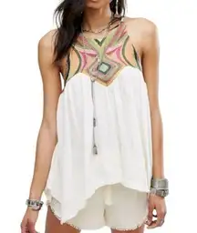 Free People  Beach Date Low Back Swing Tank Top Ivory S