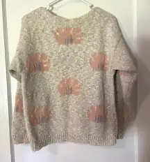 Vintage‎ Floral Duet Heathered Spring Sweater Large Longsleeved