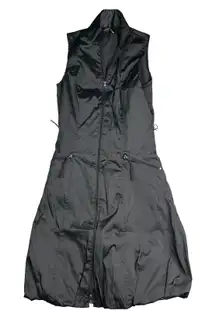 Joseph Ribkoff 03608 Black Sleeveless‎ Zip Front Long Vest Dress Sz 4 Bubble Hem