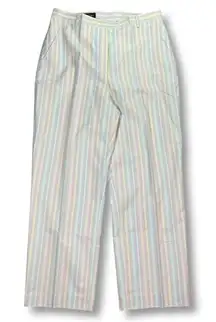 EUC Brooks Brothers Pastel Striped Wide Leg Dress Pants Women's 12