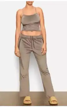 SKIMS Velour Sweat/Track Pants Gray Pull On Lounge Elastic Waist Size 4X