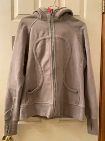 Scuba Full Zip Hoodie Size 10 Grey Pink