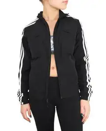 Adidas  3 Stripe Black Track Jacket Retro Windbreaker XS Women's