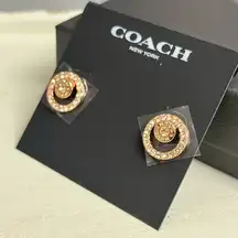 Coach open halo rose gold earrings​​