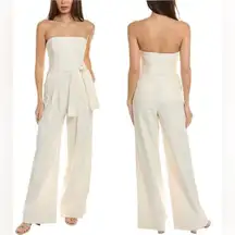 NWOT A.L.C. elise white strapless belted wide leg jumpsuit sz 0