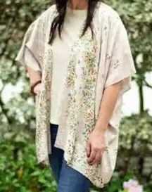 Matilda Jane Floral Kimono Cardigan - Beige and Multicolor