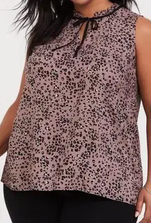 Woman’s Torrid Brown Leopard Tie Neck Tank Size 3