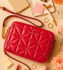 Michael Kors Jet Set Crossbody Bag Hot Pink Saffiano Leather NWT