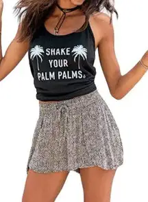 Volcom 4/$25  Shake Your Palm Palms Black Tank Top Size M