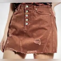 FREE PEOPLE  We the free Denim Buttoned Mini Skirt Sz 26