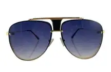 Police blue mesh metal aviator sunglasses