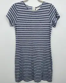 Sail to Sable Women's Striped‎ Dress Short Sleeve Blue White Casual Medium