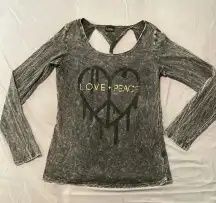 🍁 Love and peace tie-dyed shirt with open back