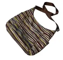 Baggallini RFID Striped Packable Washable Hobo Bag Luggage Handle Sleeve Travel