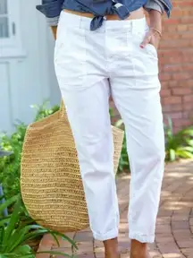 Frank‎ & Eileen Jameson Utility Linen Joggers White 0