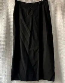 Vintage Preston & York long black linen-blend wrap skirt