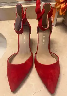 Kurt Geiger Vibrant Red Suede Heels