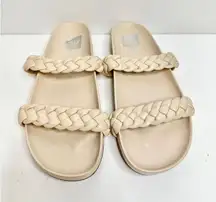 DV by Dolce Vita Shoes Womens Size 8.5 Pacific Braided Cream Slip On Slide Sanda