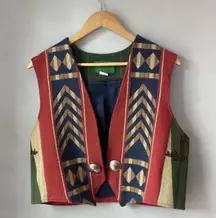 Wraps Western Cow Girl Vintage 90s BISON BUFFALO Vest