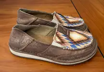 Ariat Ladies Blanket Print Metallic Bronze Slip On Cruiser Shoe Flat‎ 10044528