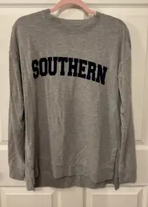 Thread & Supply Long Sleeve Crewneck "Southern" Comfy Tee Tunic, S