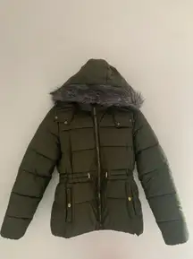 CiSono Los Angeles Green Puffer Jacket Coat