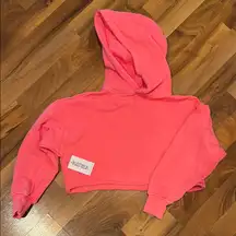 KatieJ NYC coral crop heavy hoodie‎ juniors size small NWT