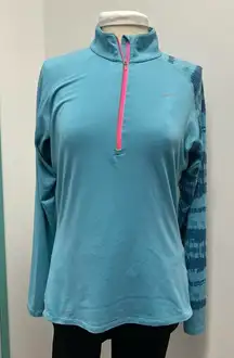 Nike Dri Fit 1/4 zip Blue Long Sleeve Pullover