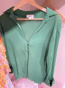 Green Button Up Blouse