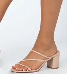 Billini Yazmin Nude Strappy Heeled Sandals 10