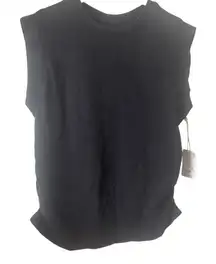 A.n.a. Medium Rouched Tie Dye Marbled Dark Grey Top