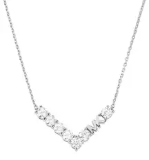 NWT WOMEN'S  Sliver-TONE CRYSTAL BRASS NECKLACE