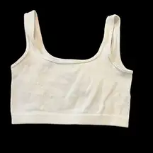 Womens white cropped tank top