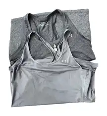 Under Armour Tank Top Lot of Two‎ Athletic Racerback Workout Gray Medium