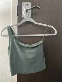 Green One Shoulder Ribbed Lululemon Tank