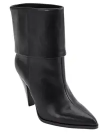 DKNY Cerise Pointed Toe Dress Booties Size 9 Black Leather Block Heel