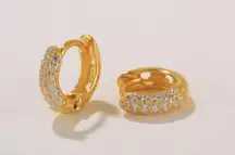 #925 Earrings, Gold Huggies