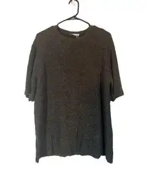 ZARA  Dark Gray Short Sleeve Cozy Pullover Knit Sweater Women Sz M