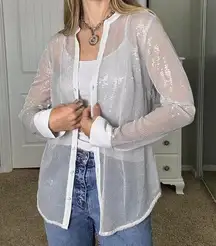 Gorgeous White sequin tank and cardigan 2 piece