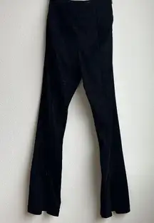 NWT Good American Black Croc Executive Pants Size 2 Flare Leg Slit Zipper XS