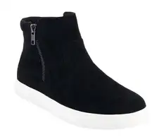 Izod Womens Casual Zip Up Ankle Boots Black