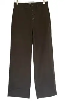 Everlane Black Wide Leg High Rise Button Front Jeans Size 4